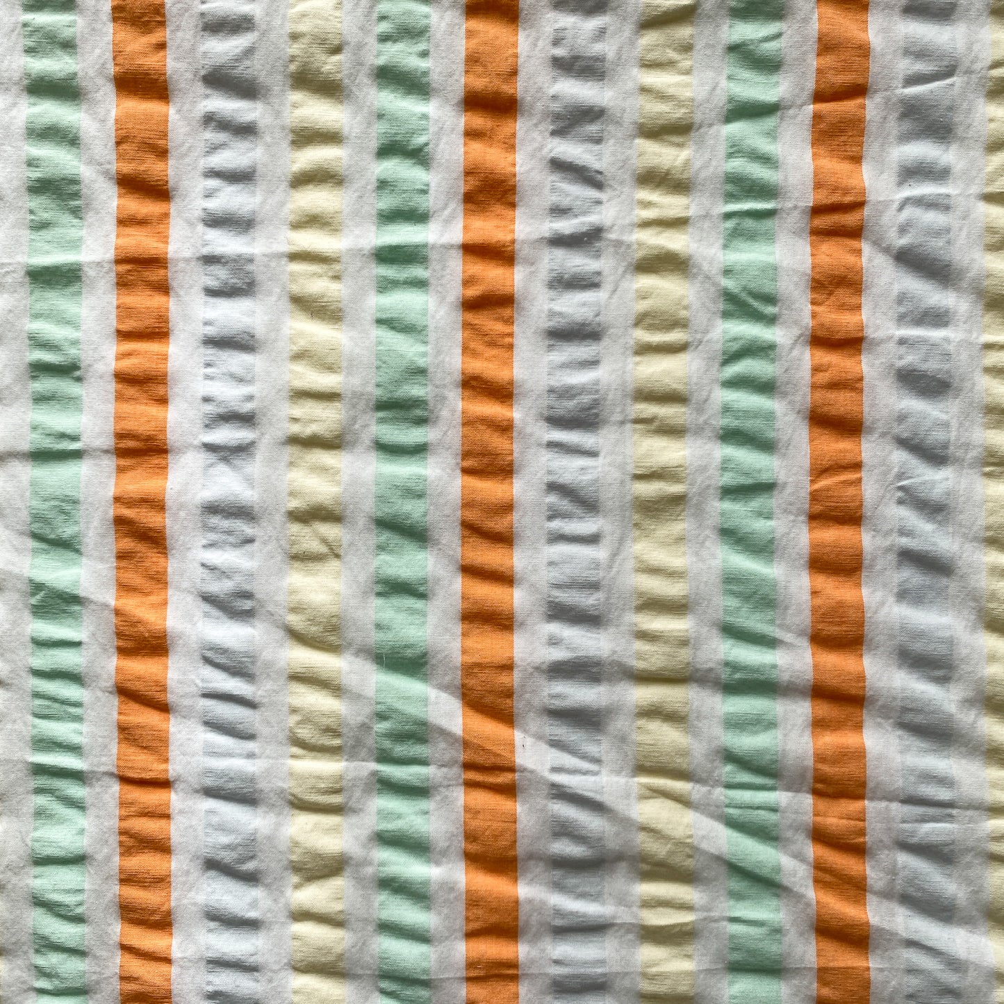 Pastel Wide Stripe Cotton Seersucker