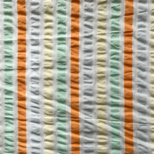 Pastel Wide Stripe Cotton Seersucker