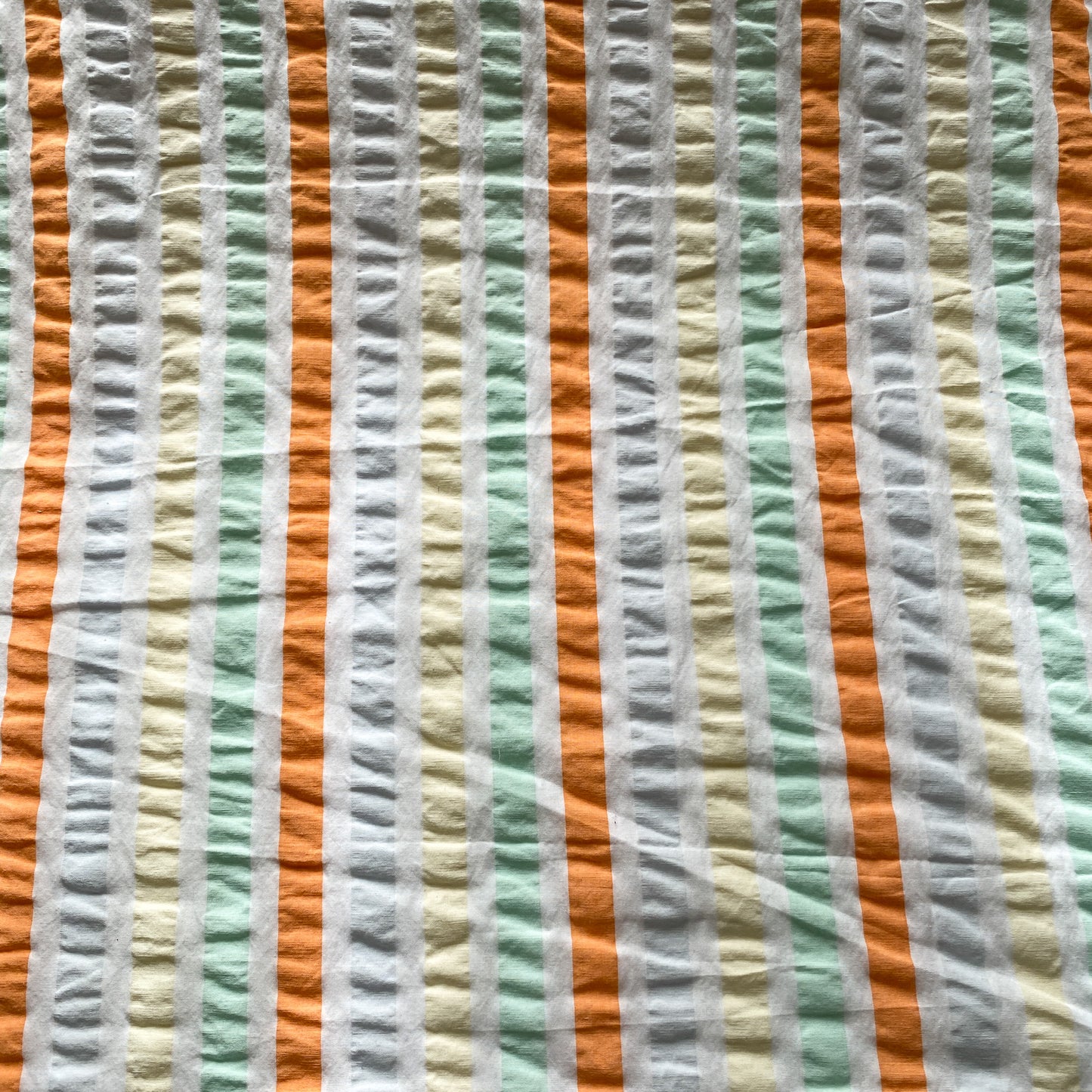 Pastel Wide Stripe Cotton Seersucker