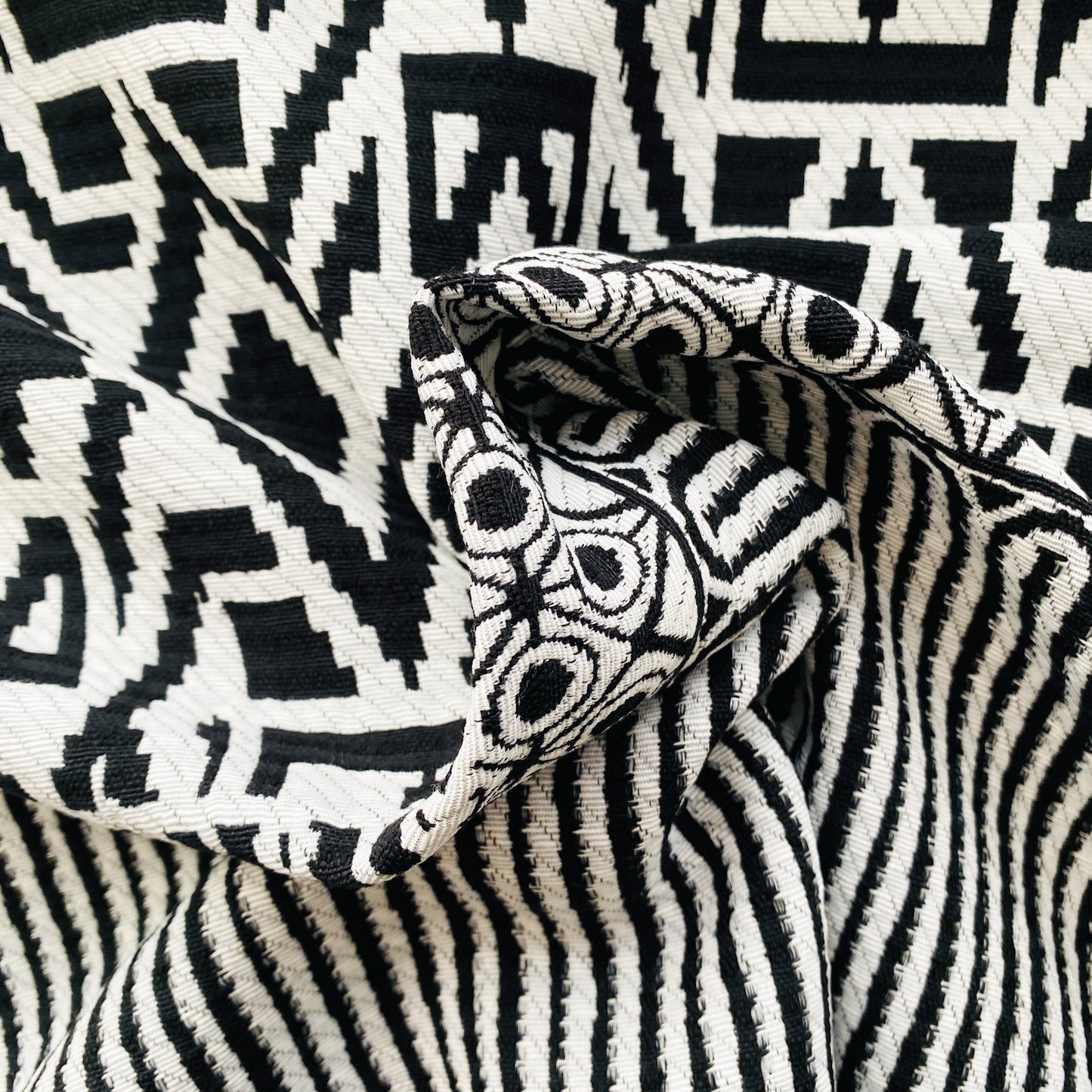 Deadstock Black and White Jacquard