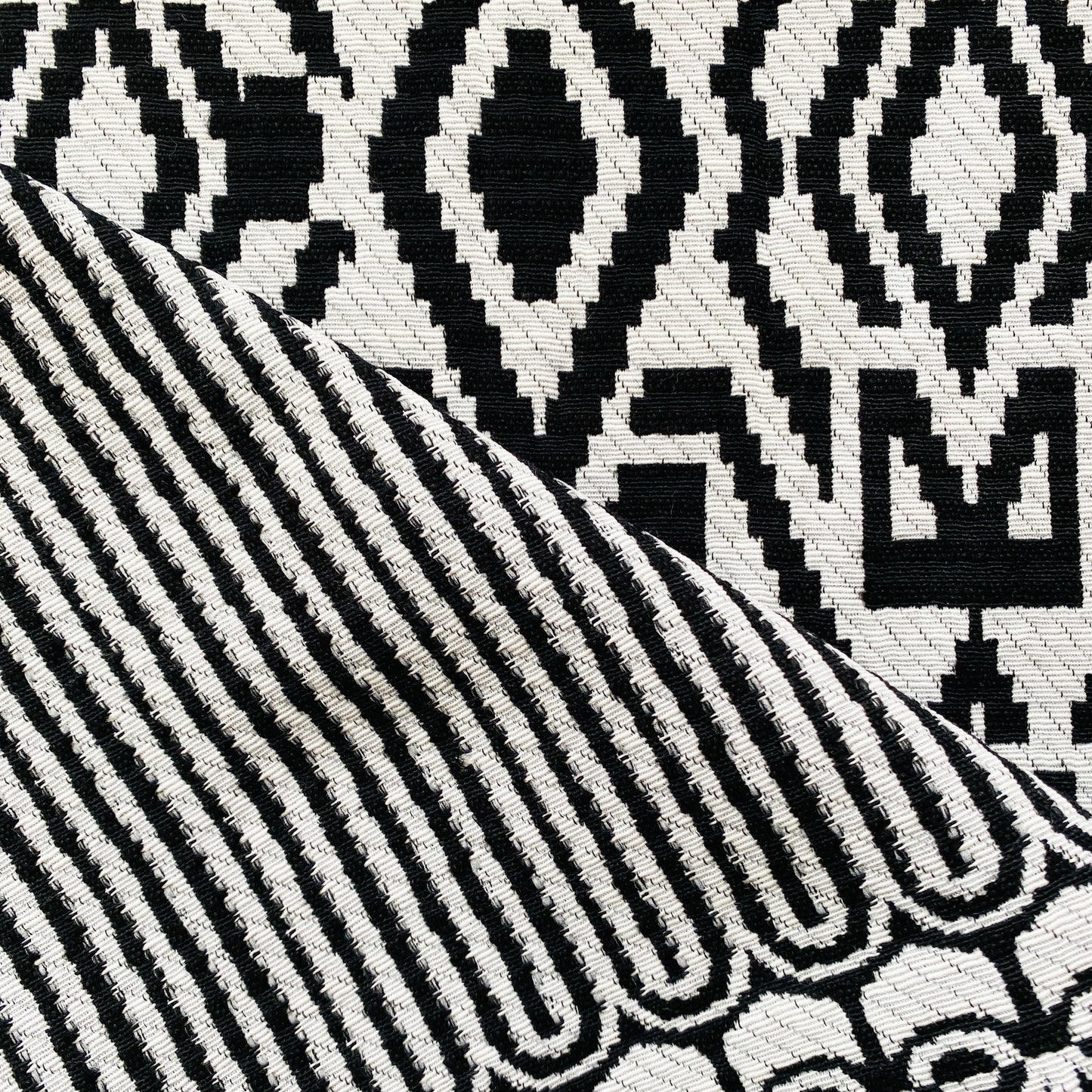 Deadstock Black and White Jacquard