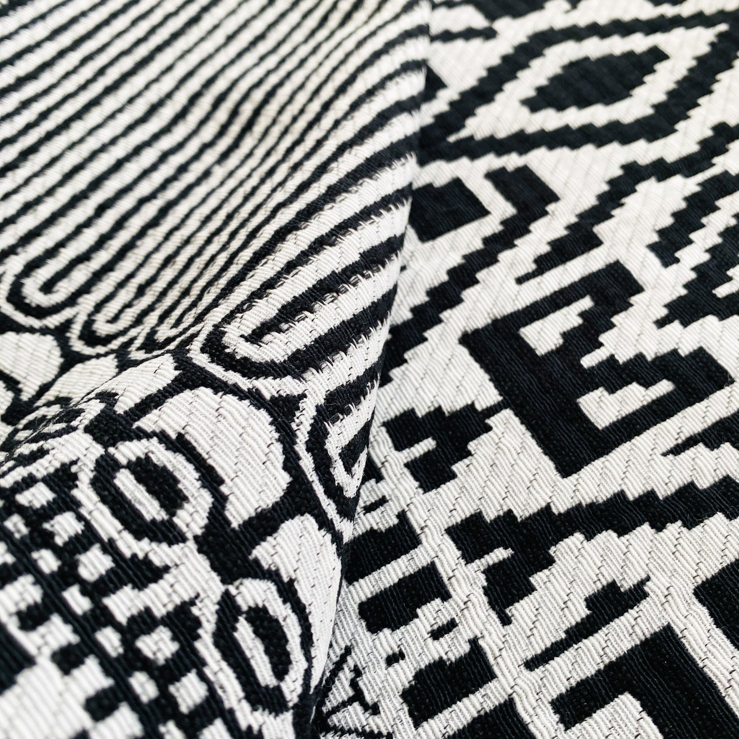 Deadstock Black and White Jacquard