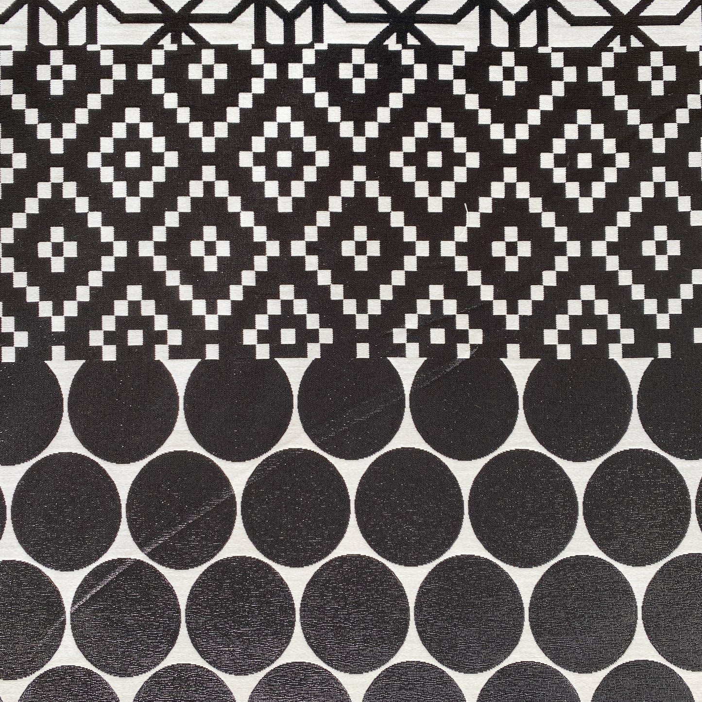 Designer Deadstock Black and White Double-Sided Jacquard