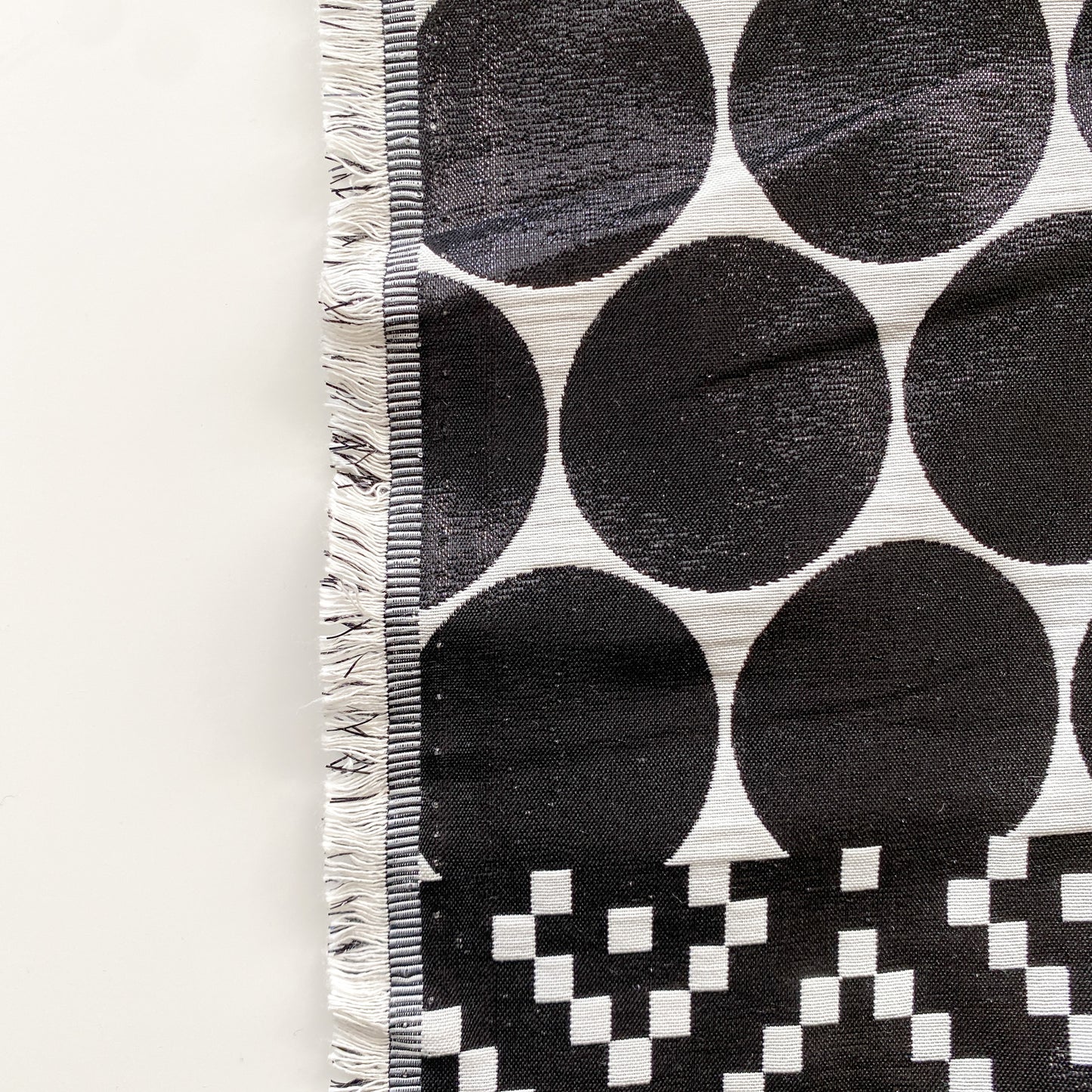 Designer Deadstock Black and White Double-Sided Jacquard