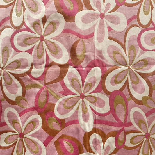 Deadstock Mod Pink Floral Jacquard Fabric