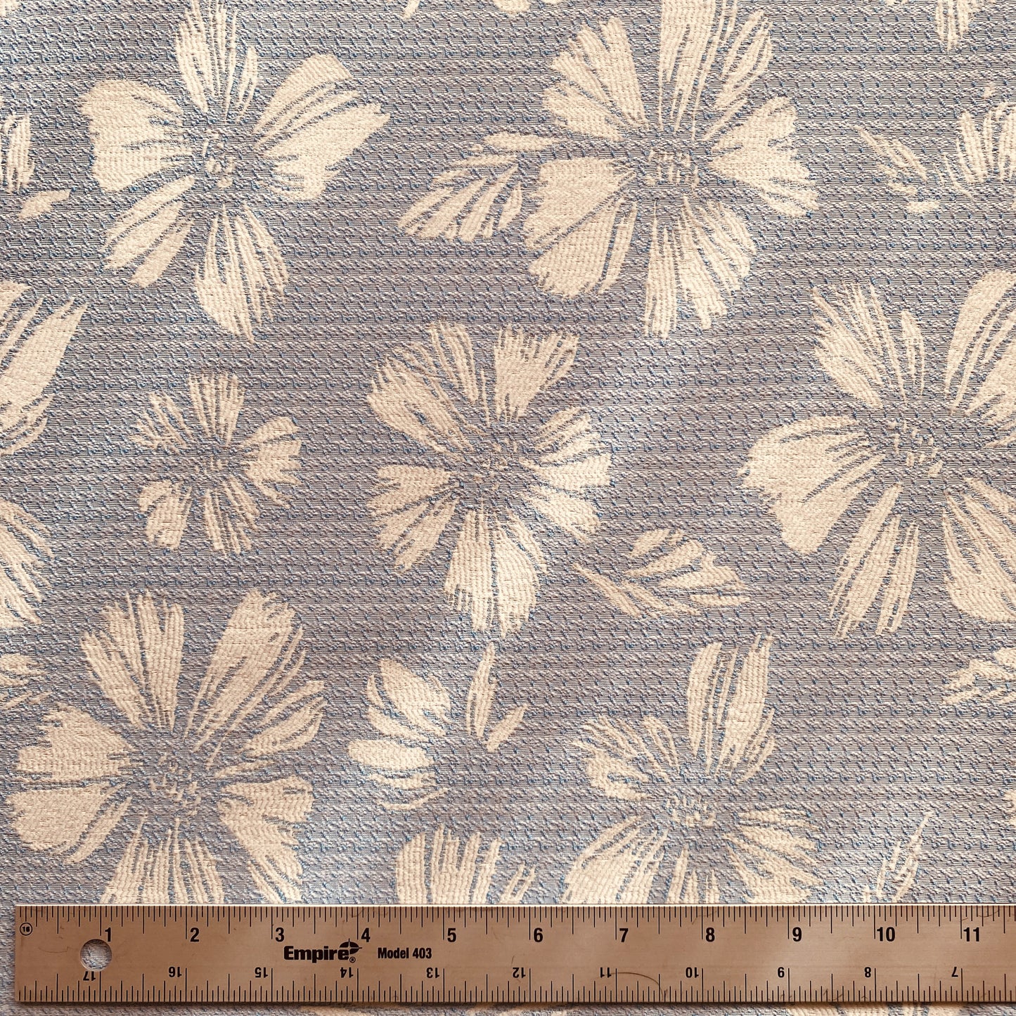 Deadstock Light Blue and White Floral Jacquard