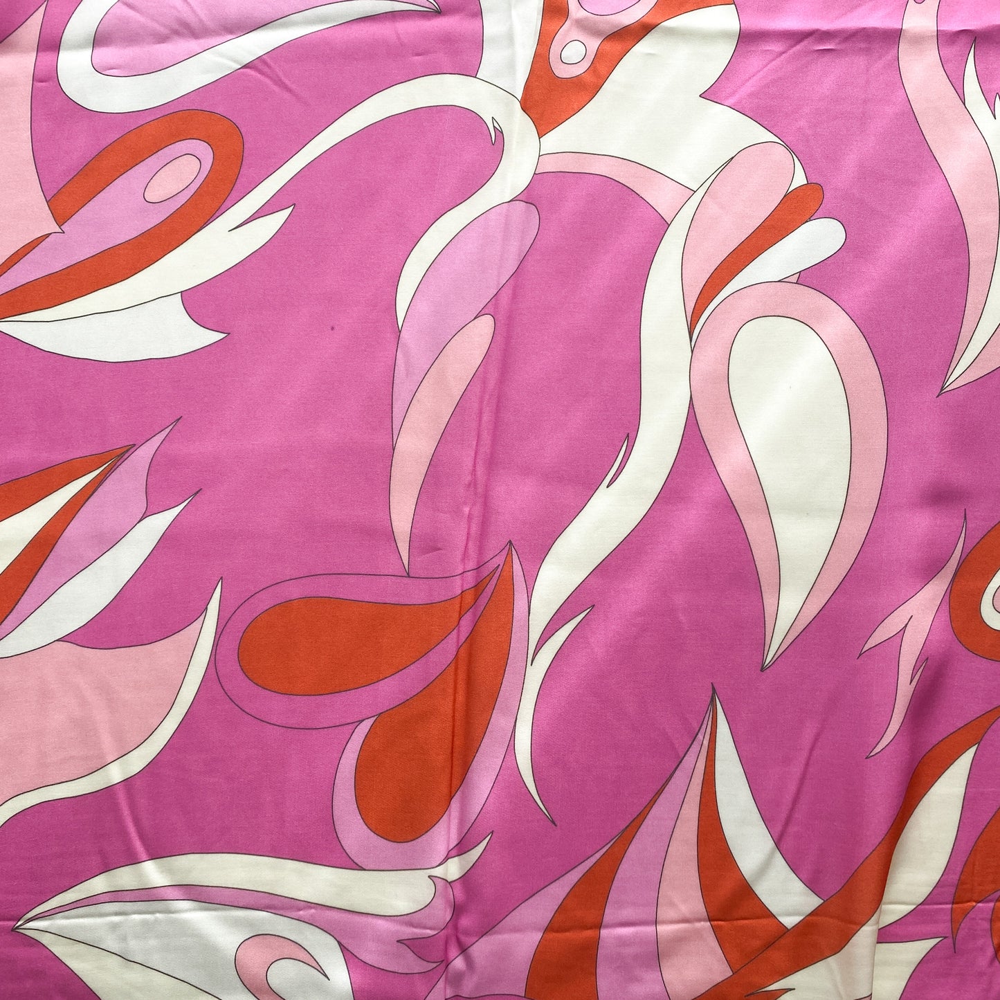 Pink Swirling Heart Print Viscose Fabric