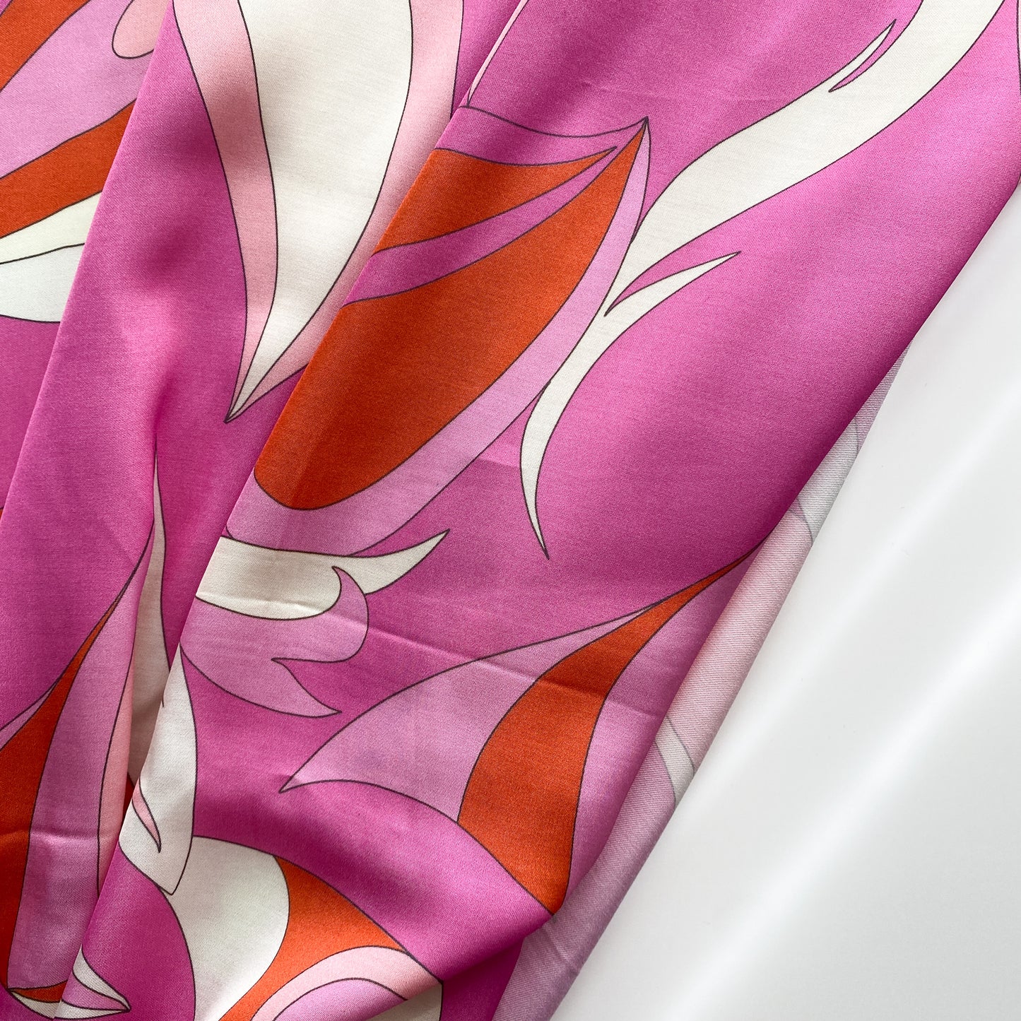 Pink Swirling Heart Print Viscose Fabric