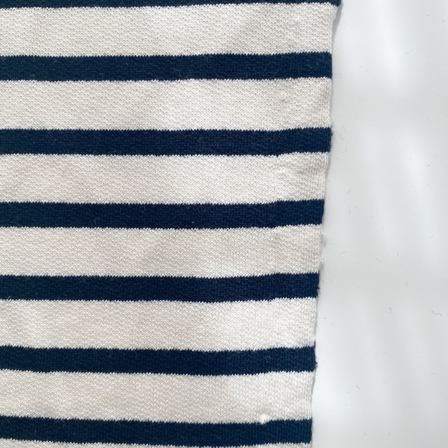 Deadstock Black and White Stripe Italian Fleece