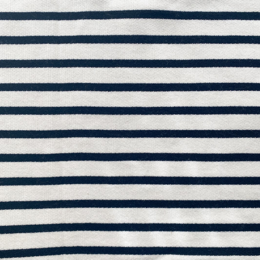 Deadstock Black and White Stripe Italian Fleece