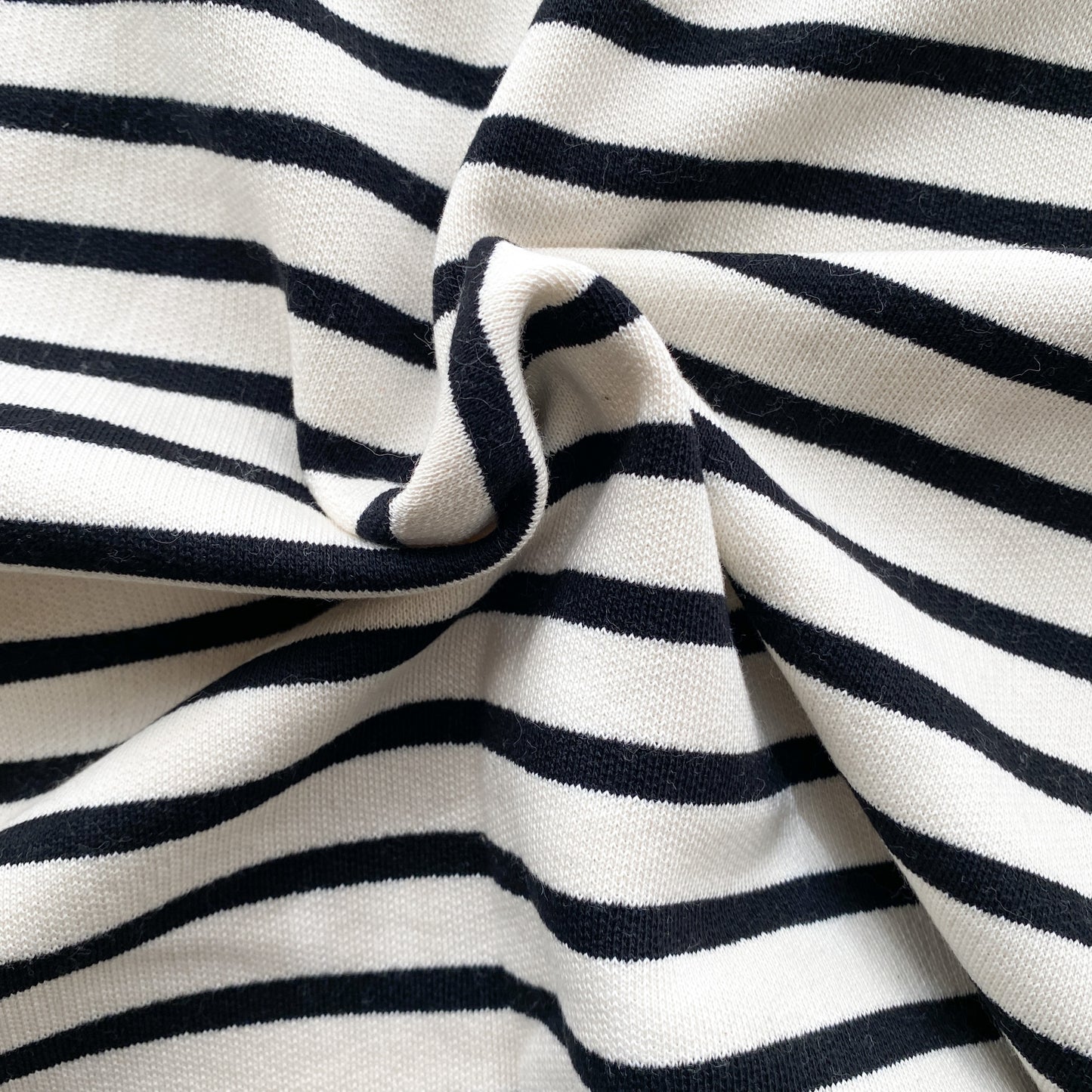 Deadstock Black and White Stripe Italian Fleece